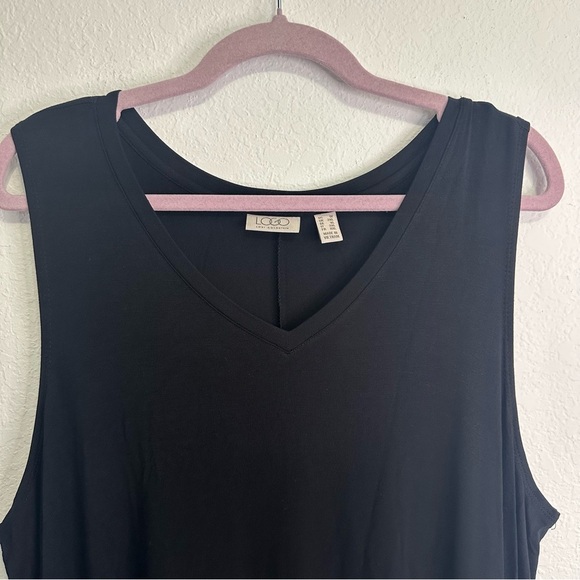 LOGO by Lori Goldstein Black Sleeveless Maxi Dress - Picture 2 of 6